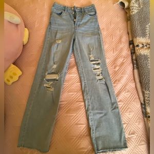 High rise straight jeans